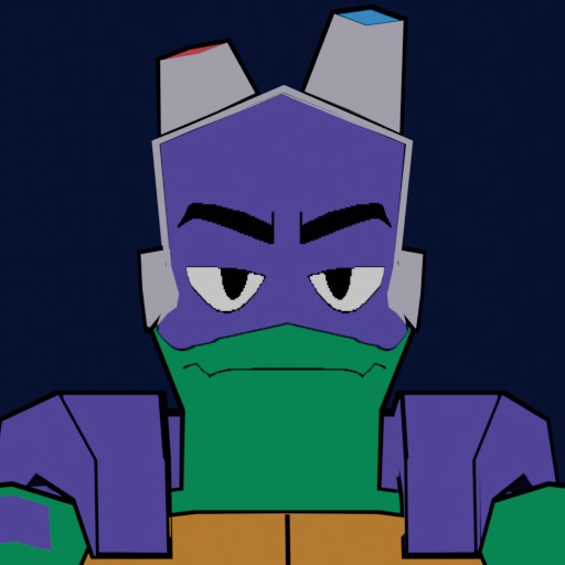 A low poly rendition of Donatello from Rise of the Teenage Mutant Ninja Turtles.